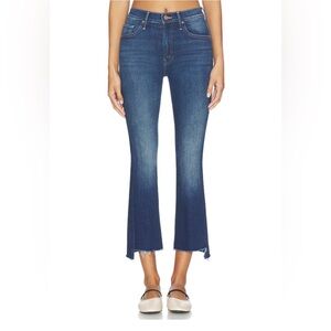 MOTHER The Insider Crop Step Fary Dark Blue Denim Troublemaker Ankle Jeans | 25